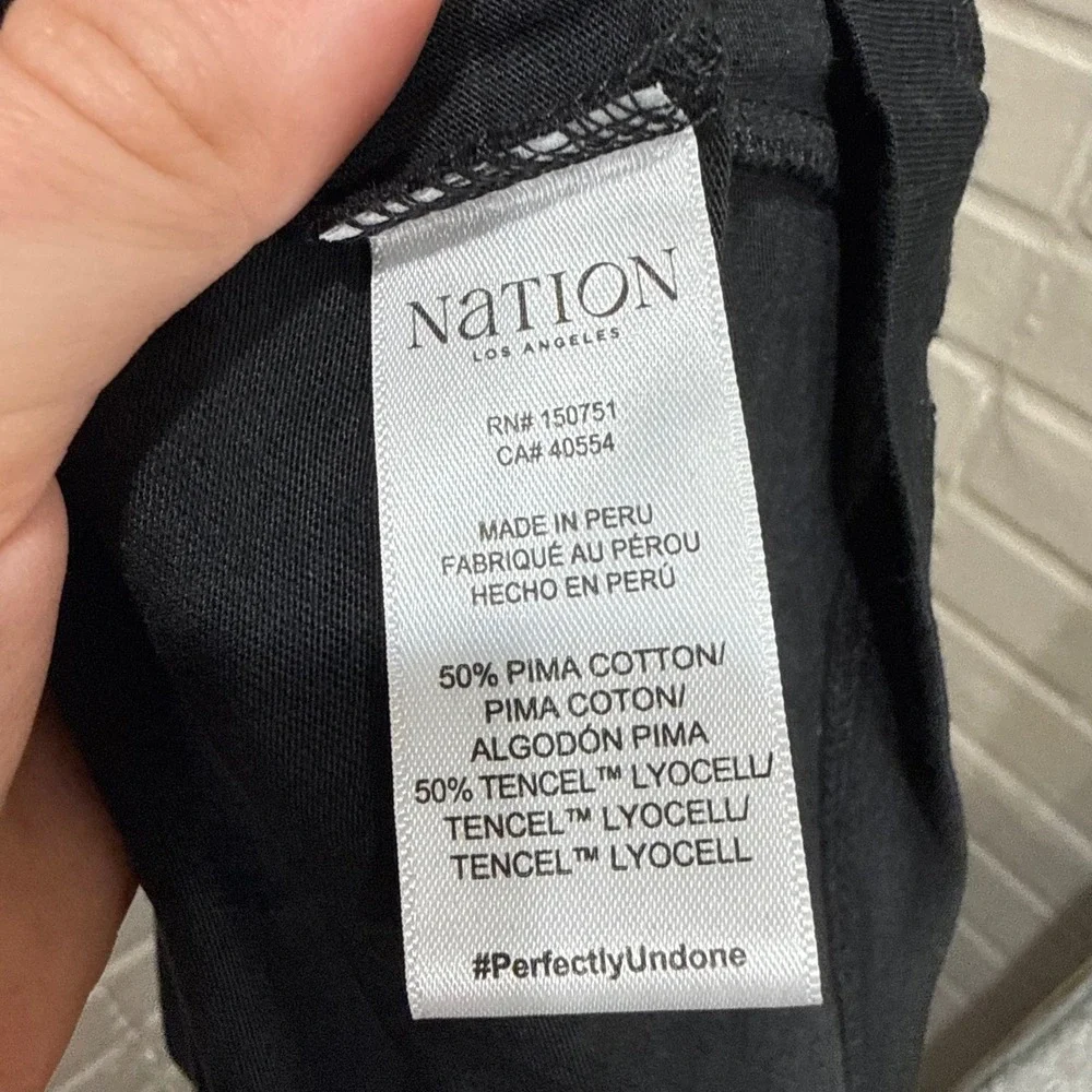 Nation LTD Hanna Halter Cross Front Top Black Pima Cotton Blend NWT M Peru Basic